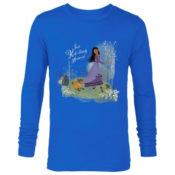 Disney Wish Asha and Valentino Just Kid-ding Around Funny - Long Sleeve T-Shirt for Men - Customized-Navy