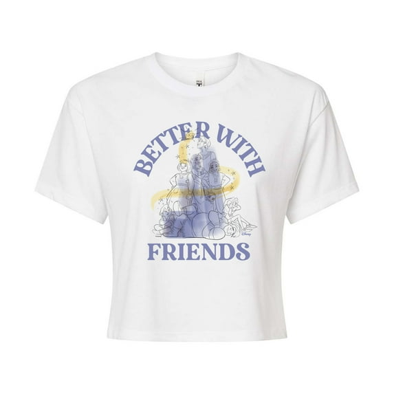 Disney Wish - Better With Friends - Juniors Cropped Cotton Blend T-Shirt