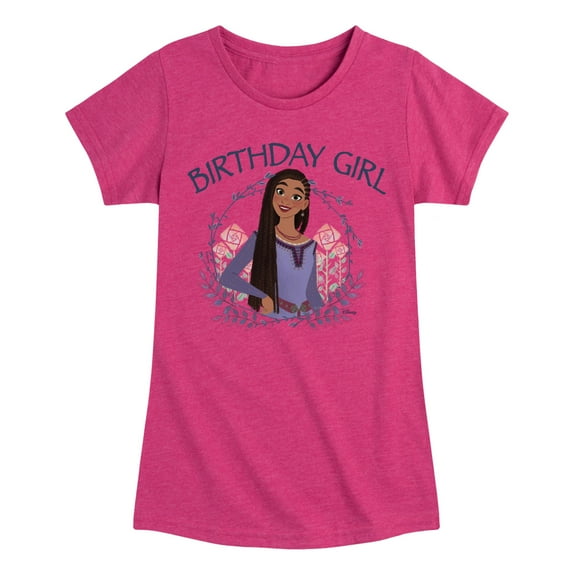 Disney - Wish - Birthday Girl - Toddler and Youth Girls Fitted Short Sleeve T-Shirt