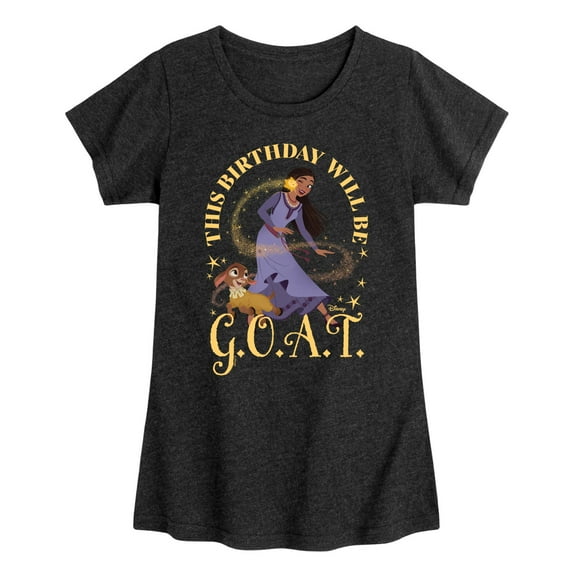 Disney - Wish - Birthday Goat - Toddler and Youth Girls Fitted Short Sleeve T-Shirt