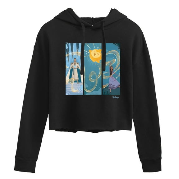Disney Wish - Character Panels - Juniors Cropped Pullover Hoodie