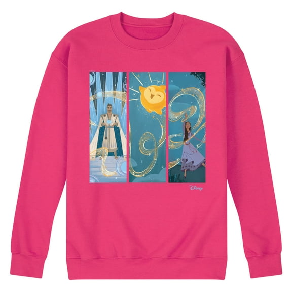 Disney Wish - Character Panels King, Star, & Asha - Men's Crew Neck Fleece Pullover