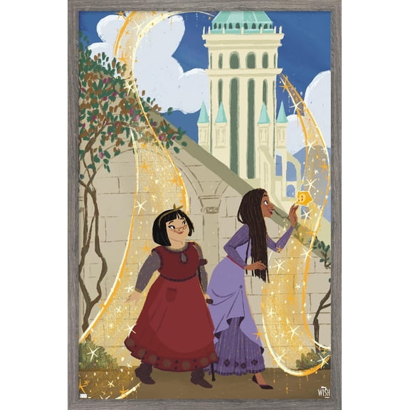 Disney Wish - Collage Poster 3 (Friends) Wall Poster, 22.375" x 34" Framed