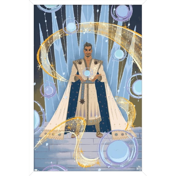 Disney Wish - Collage Poster 4 (King Magnifico) Wall Poster, 14.725" x 22.375" Framed