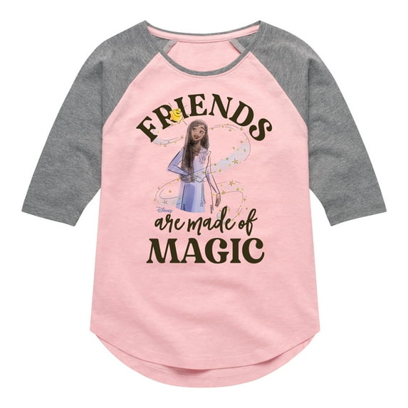 Disney Wish - Friends Are Made Of Magic - Toddler & Youth Girls Raglan Graphic T-Shirt