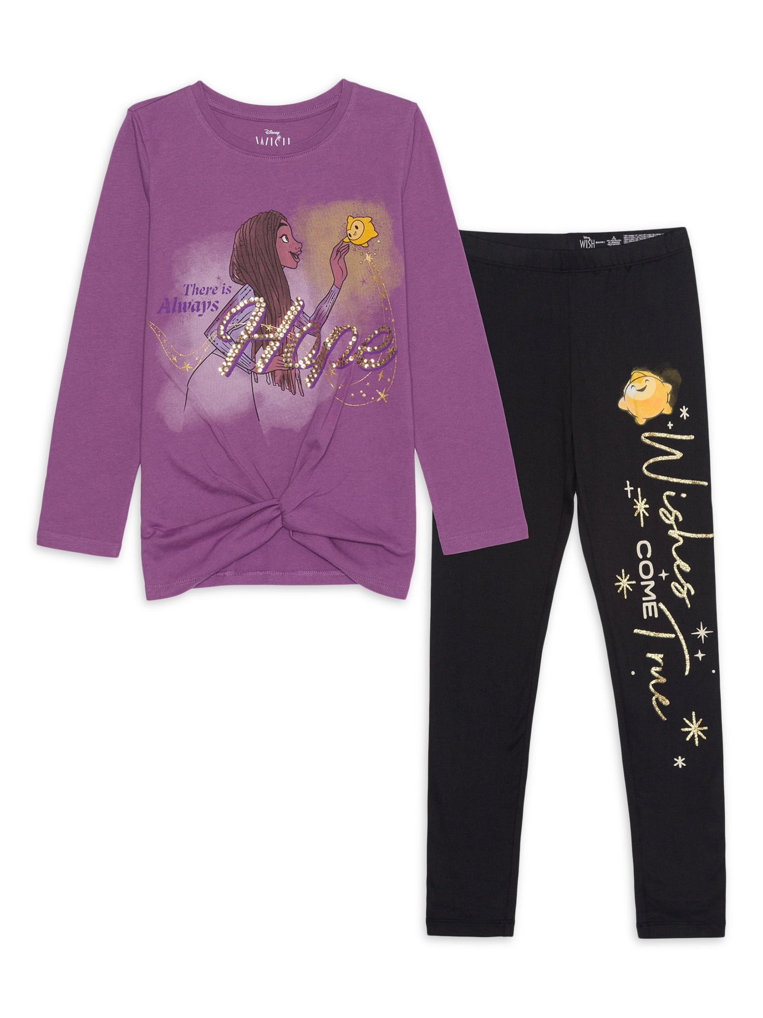 Disney Wish Girls Long Sleeve Top and Leggings Set, 2-Piece Set, Sizes  4/5-14/16