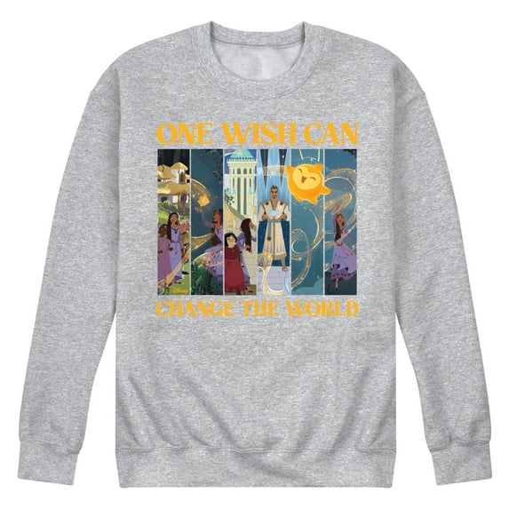 Disney Wish - One Wish Can Change The World - Men's Crew Neck Fleece Pullover