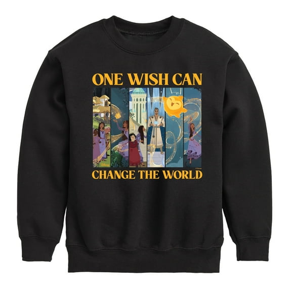 Disney Wish - One Wish Can Change The World - Toddler & Youth Crewneck Fleece Sweatshirt