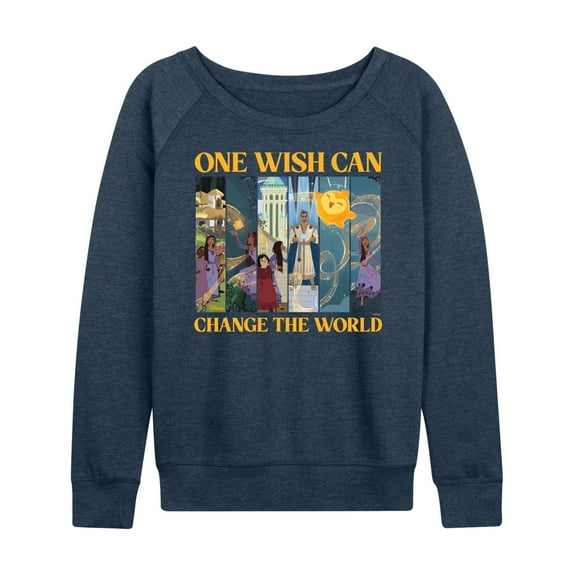 Disney Wish - One Wish Can Change The World - Women's Lightweight French Terry Long Sleeve Shirt