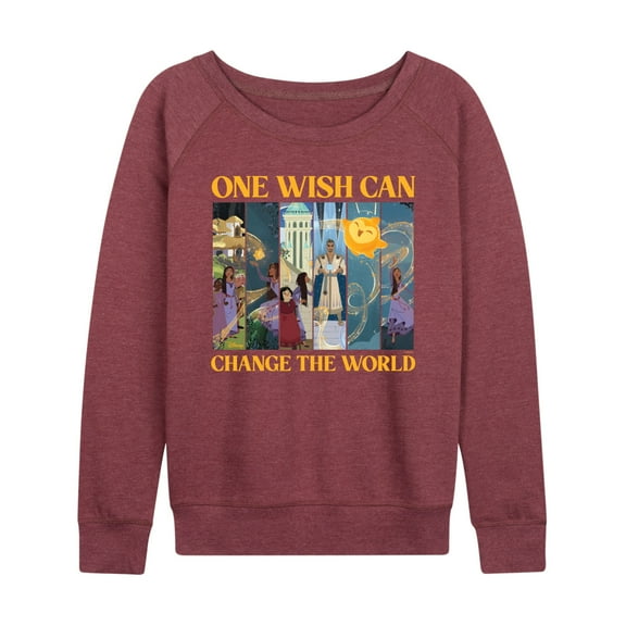 Disney Wish - One Wish Can Change The World - Women's Lightweight French Terry Long Sleeve Shirt