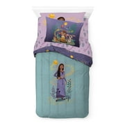 Disney Wish Purple 5 Piece Twin Bed Set w/ Sham, 100% Microfiber