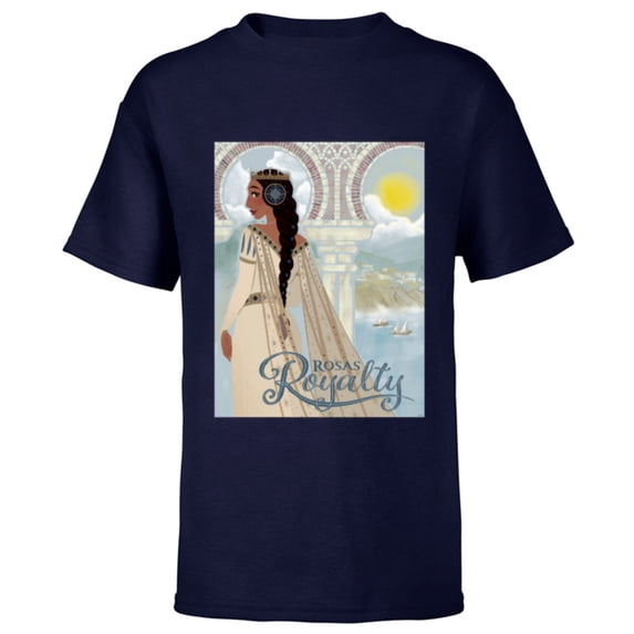 Disney Wish Queen Amaya Rosas Royalty - Short Sleeve T-Shirt for Kids - Customized-Navy