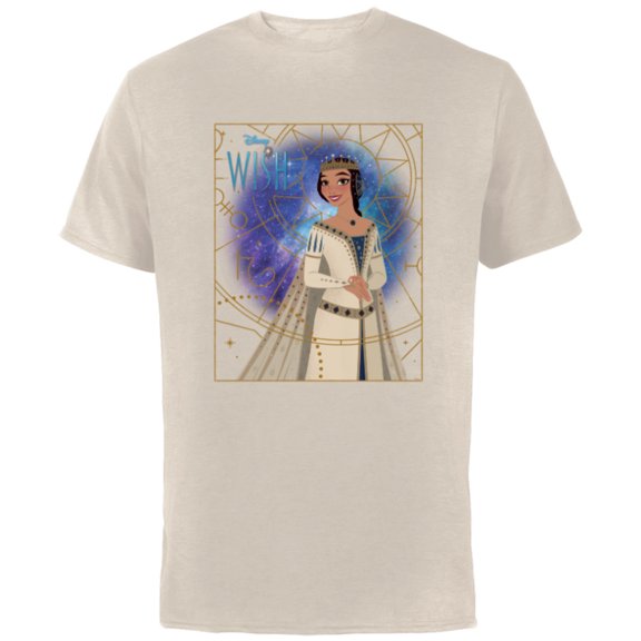 Disney Wish Queen Amaya of Rosas Storybook Art - Short Sleeve Cotton T-Shirt for Adults - Customized-Natural