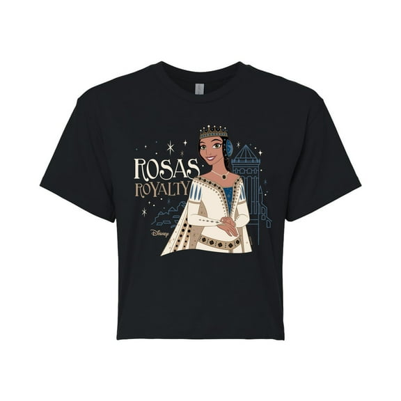 Disney Wish - Rosas Royalty  - Juniors Cropped Cotton Blend T-Shirt