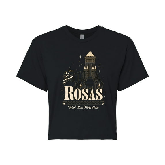 Disney Wish - Rosas Wish You Were Here - Juniors Cropped Cotton Blend T-Shirt