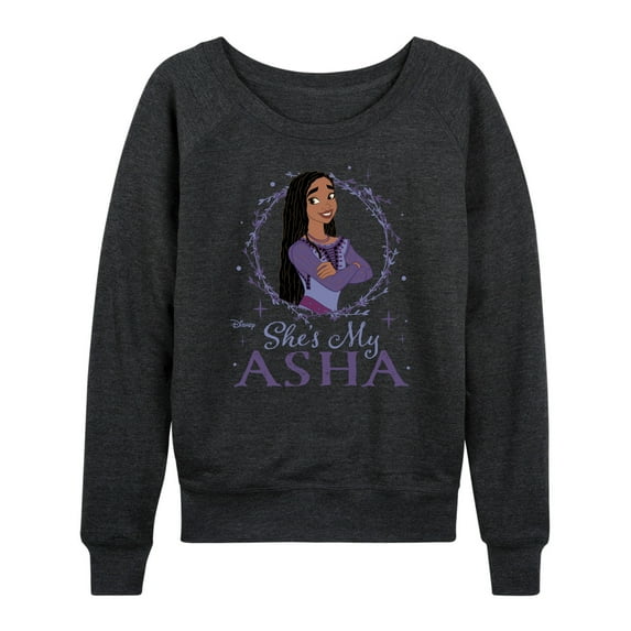 Disney Wish - She's My Asha - Women's Lightweight French Terry Long Sleeve Shirt
