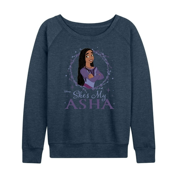 Disney Wish - She's My Asha - Women's Lightweight French Terry Long Sleeve Shirt