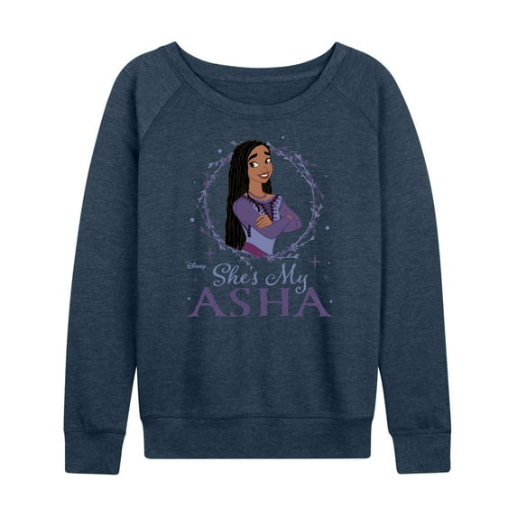 Disney Wish - She's My Asha - Women's Lightweight French Terry Long Sleeve Shirt