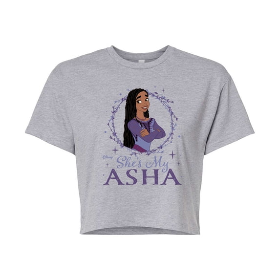 Disney Wish - Shes My Asha - Juniors Cropped Cotton Blend T-Shirt