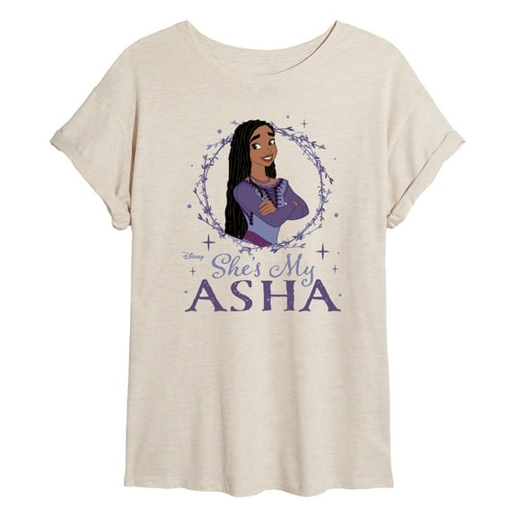 Disney Wish - Shes My Asha - Juniors Ideal Flowy Muscle T-Shirt