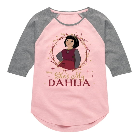 Disney Wish - Shes My Dahlia - Toddler & Youth Girls Raglan Graphic T-Shirt