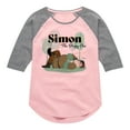 thumbnail image 1 of Disney Wish - Simon The Sleepy One - Toddler & Youth Girls Raglan Graphic T-Shirt, 1 of 5