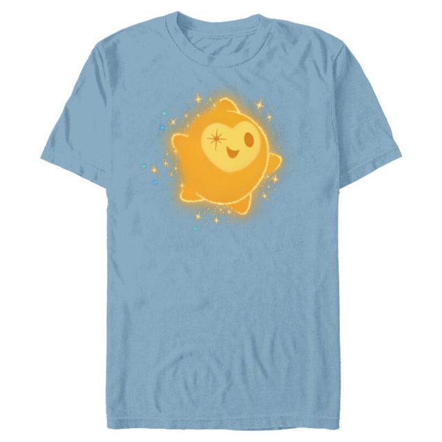 Disney Wish Star Eye Wink - Short Sleeve Blended T-Shirt for Adults - Customized-Ocean Blue