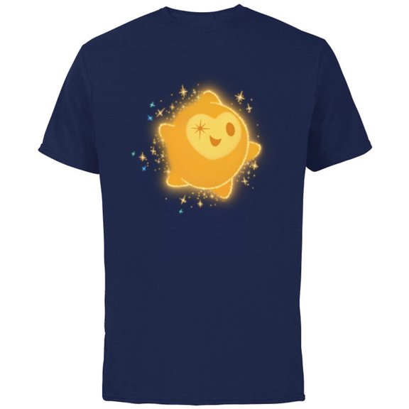 Disney Wish Star Eye Wink - Short Sleeve Cotton T-Shirt for Adults - Customized-Navy