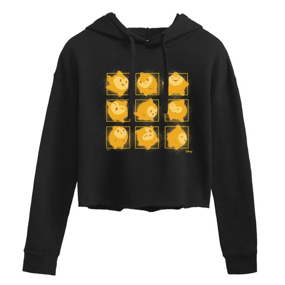 Disney Wish - Star Face Grid - Juniors Cropped Pullover Hoodie