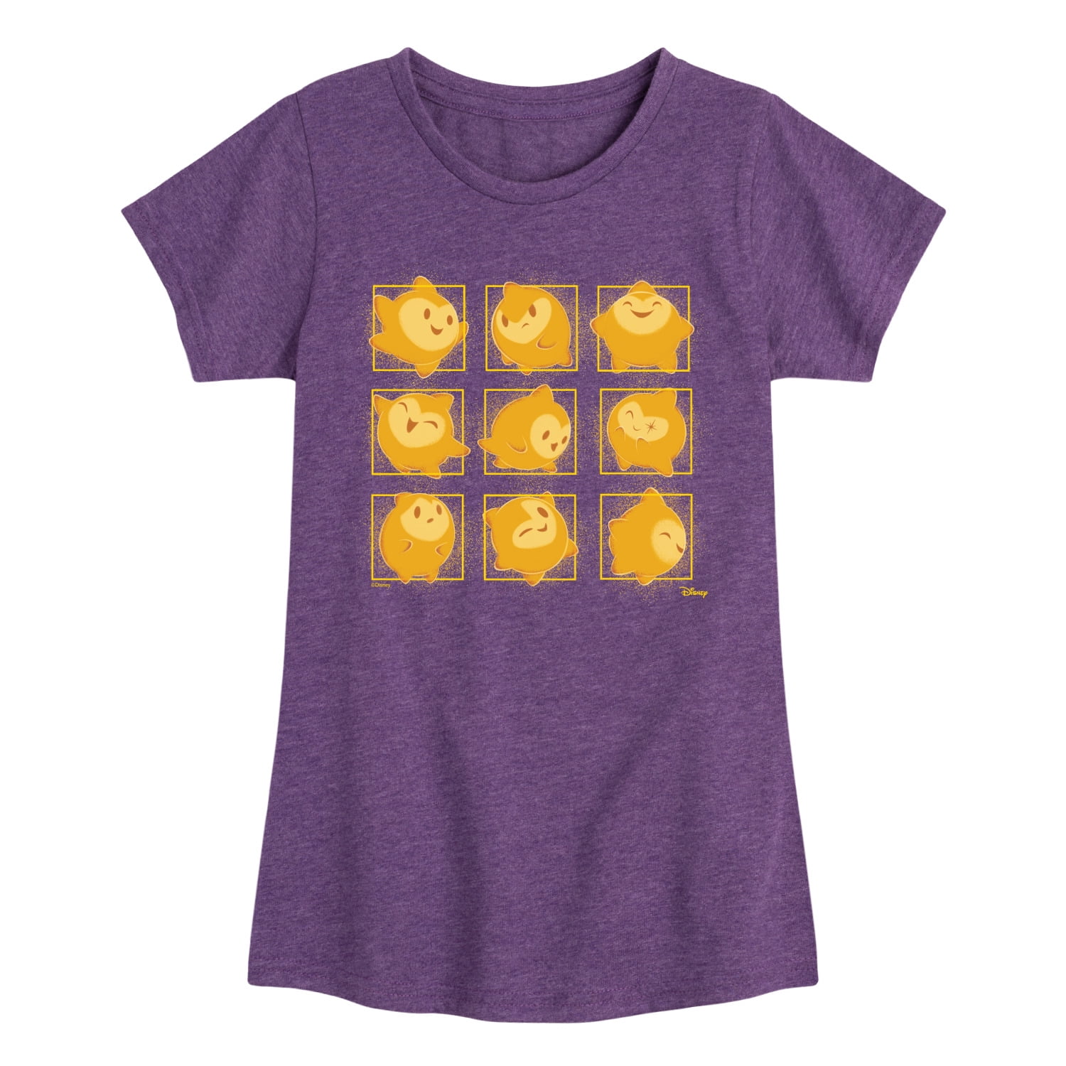 Disney Wish - Star Face Grid - Toddler & Youth Girls Short Sleeve ...