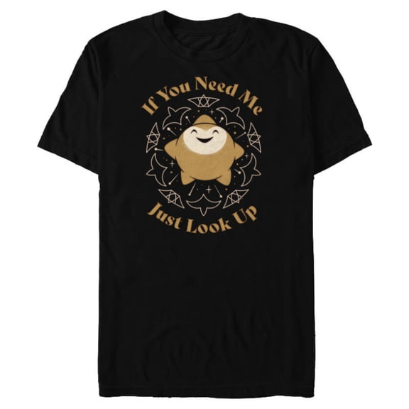 Disney Wish Star If You Need Me Just Look Up - Short Sleeve Blended T-Shirt for Adults - Customized-Black