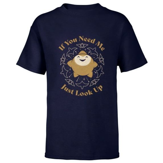 Disney Wish Star If You Need Me Just Look Up - Short Sleeve T-Shirt for Kids - Customized-Navy