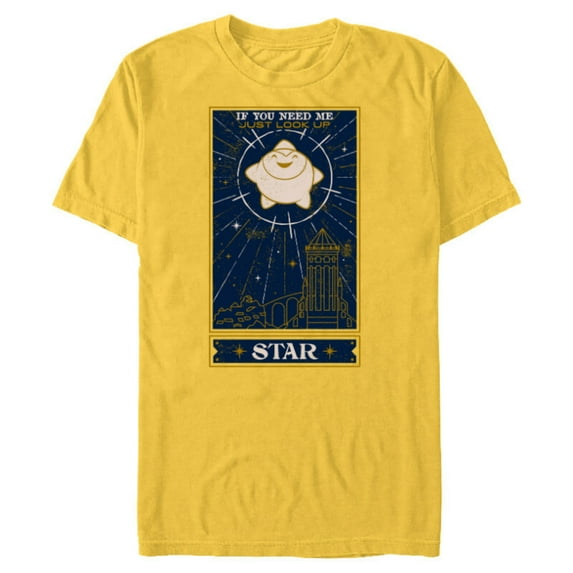 Disney Wish Star Rosas If You Need Me Just Look Up - Short Sleeve Blended T-Shirt for Adults - Customized-Yellow