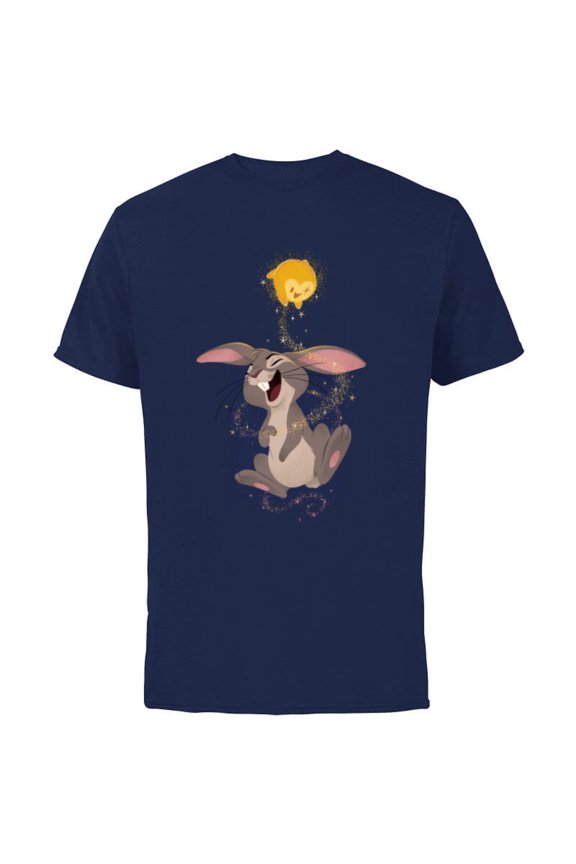 Wish Star and Bunny Magic Happens - Short Sleeve Cotton T-Shirt for Adults - Customized-Navy
