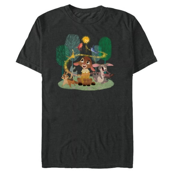 Disney Wish Star and Valentino Animal Friends - Short Sleeve Blended T-Shirt for Adults - Customized-Dark Heather