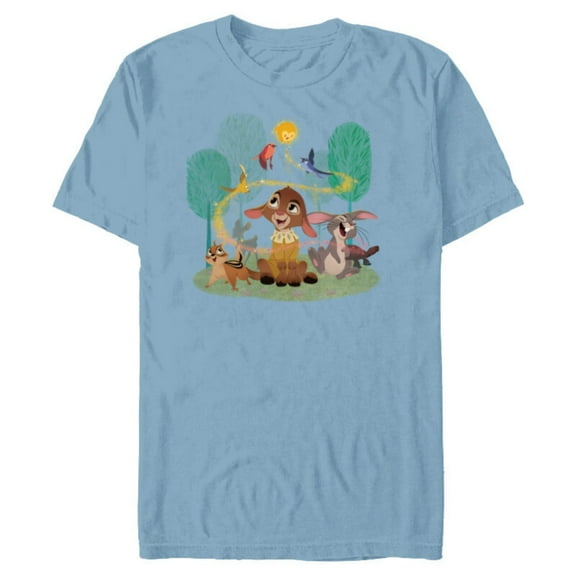 Disney Wish Star and Valentino Animal Friends - Short Sleeve Blended T-Shirt for Adults - Customized-Ocean Blue