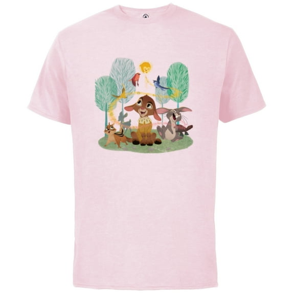 Disney Wish Star and Valentino Animal Friends - Short Sleeve Cotton T-Shirt for Adults - Customized-Soft Pink