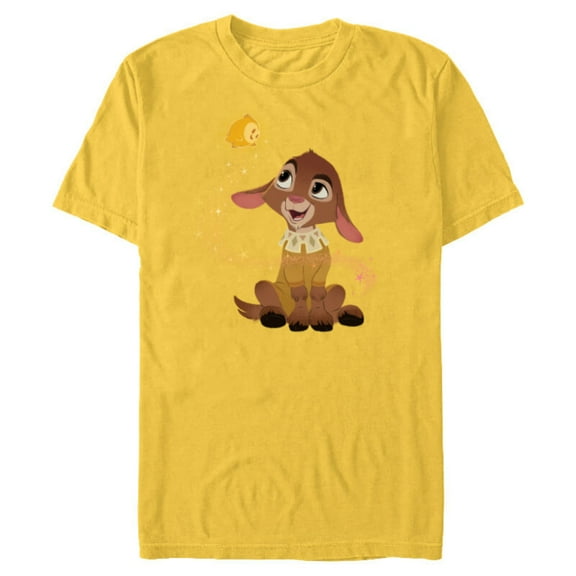 Disney Wish Star and Valentino Magical Friends - Short Sleeve Blended T-Shirt for Adults - Customized-Yellow