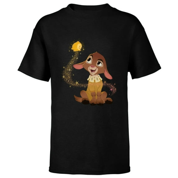 Disney Wish Star and Valentino Magical Friends - Short Sleeve T-Shirt for Kids - Customized-Black