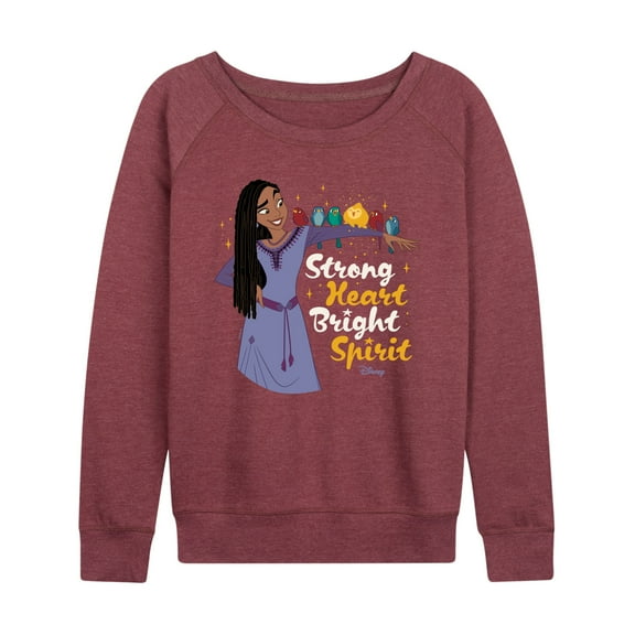 Disney Wish - Strong Heart Bright Spirit - Women's Lightweight French Terry Long Sleeve Shirt