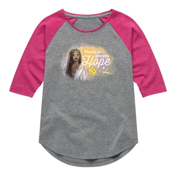 Disney Wish - There Is Always Hope - Toddler & Youth Girls Raglan Graphic T-Shirt