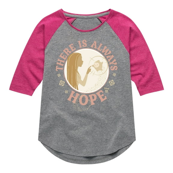 Disney Wish - There Is Always Hope - Toddler & Youth Girls Raglan Graphic T-Shirt