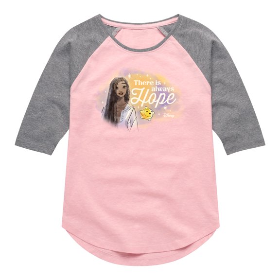 Disney Wish - There Is Always Hope - Toddler & Youth Girls Raglan Graphic T-Shirt