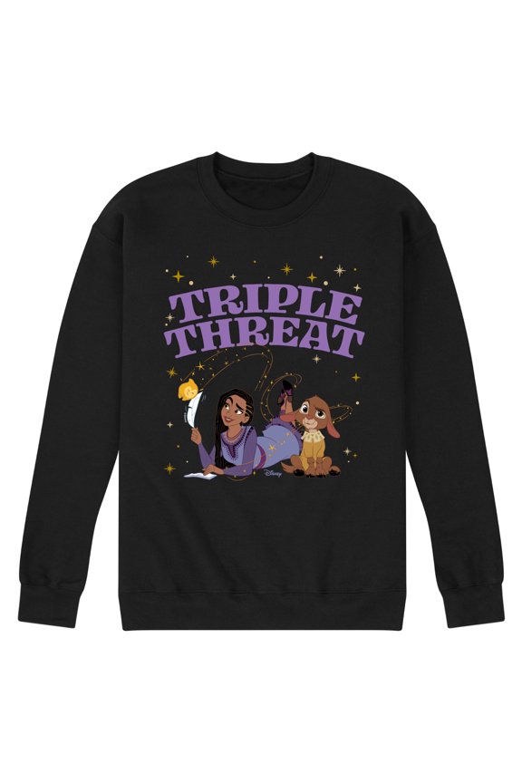 Wish - Triple Threat Asha & Star - Men's Crew Neck Fleece Pullover
