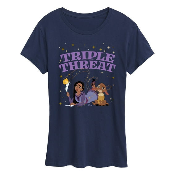 Disney Wish - Triple Threat Asha & Star - Women's Short Sleeve Graphic T-Shirt