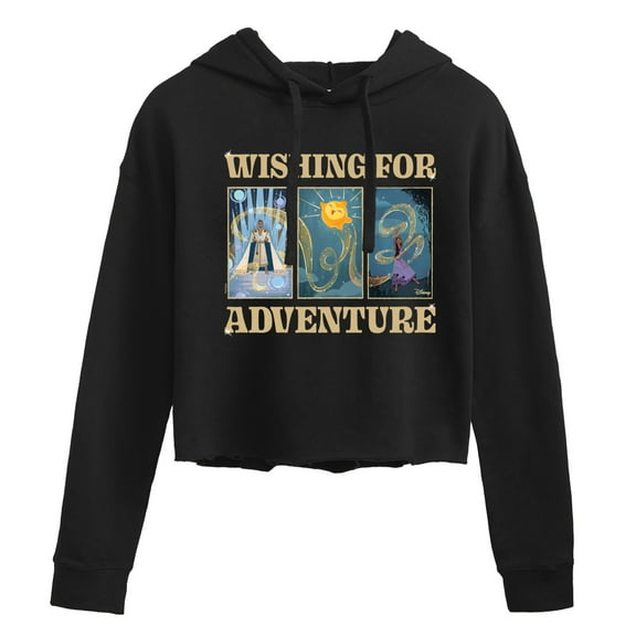Disney Wish - Wishing For Adventure Grid - Juniors Cropped Pullover Hoodie