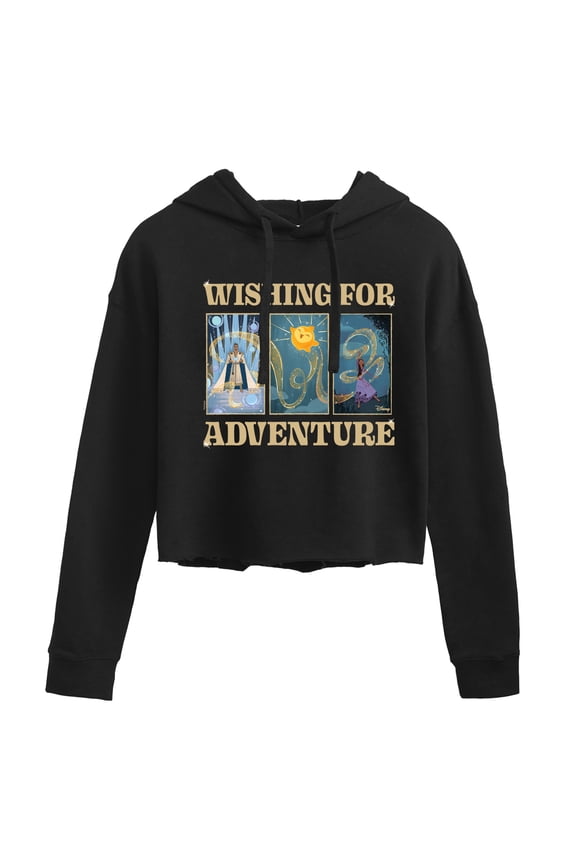 Wish - Wishing For Adventure Grid - Juniors Cropped Pullover Hoodie