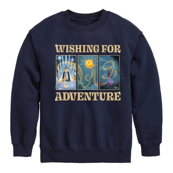Disney Wish - Wishing For Adventure Grid - Toddler & Youth Crewneck Fleece Sweatshirt