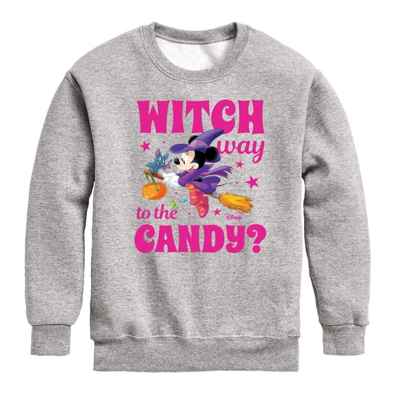 Disney - Witch Way To The Candy Boys' Graphic Long Sleeve Fleece Sweatshirt