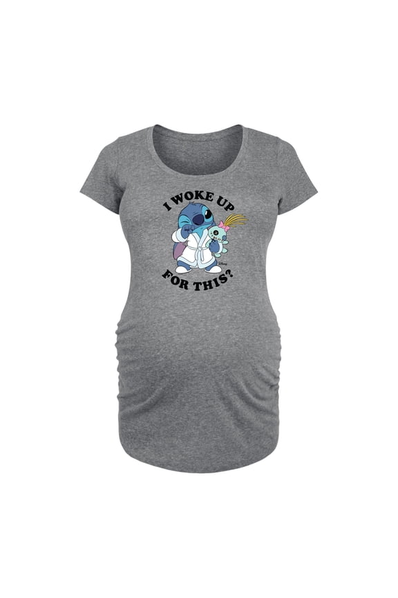 - Woke Up - Women's Maternity Scoop Neck Graphic T-Shirt